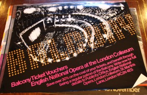 Poster for Balcony Ticket Vouchers at the London Coliseum