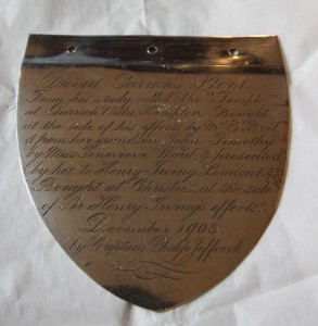 Plaque from David Garrick's Chippendale Stool